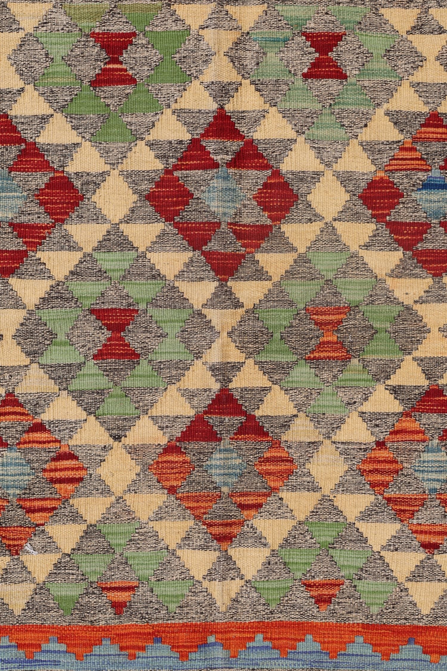 Uzbek Kilim Handwoven Tribal Rug, J72876