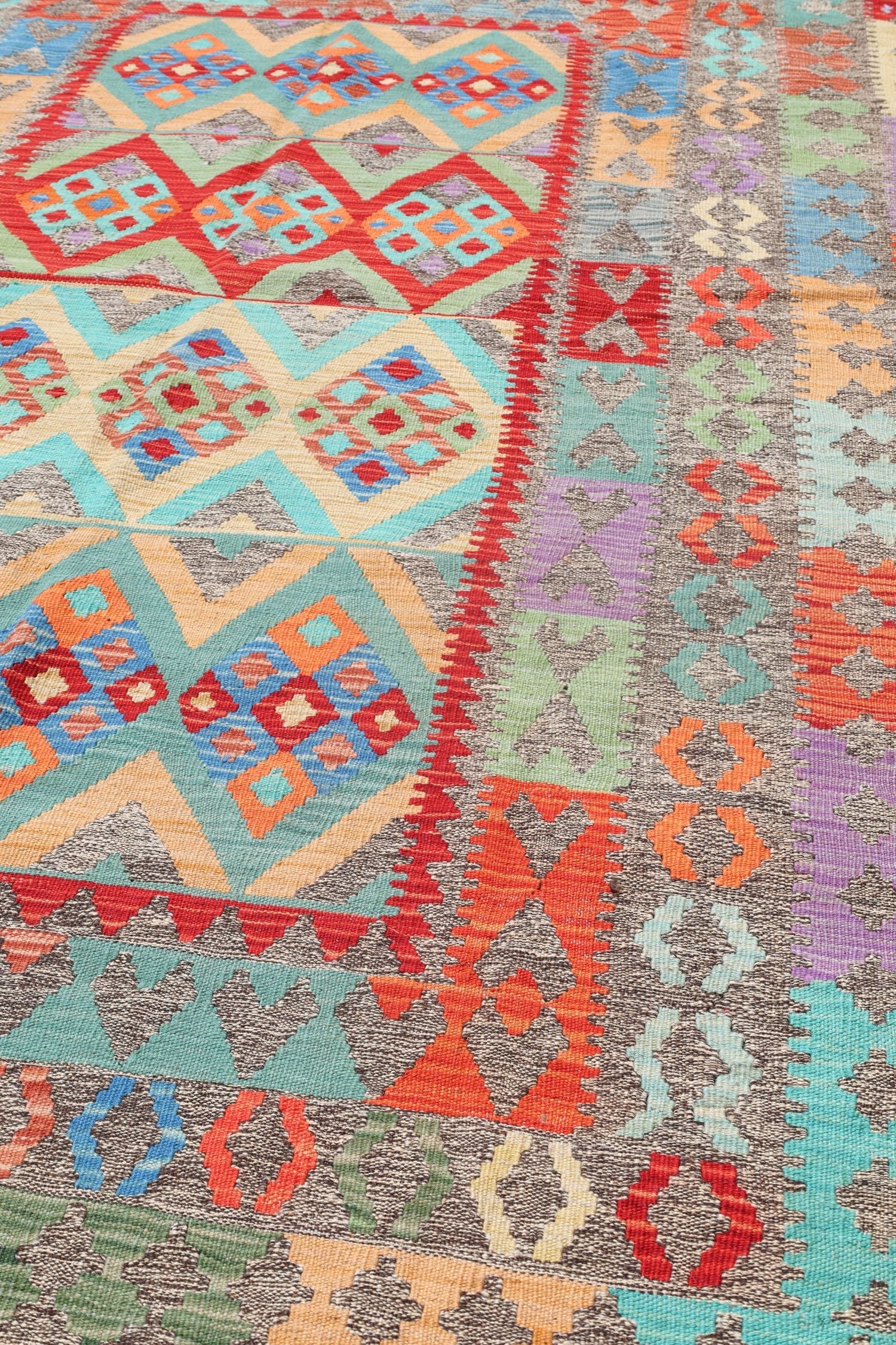 Uzbek Kilim Handwoven Tribal Rug, J72879