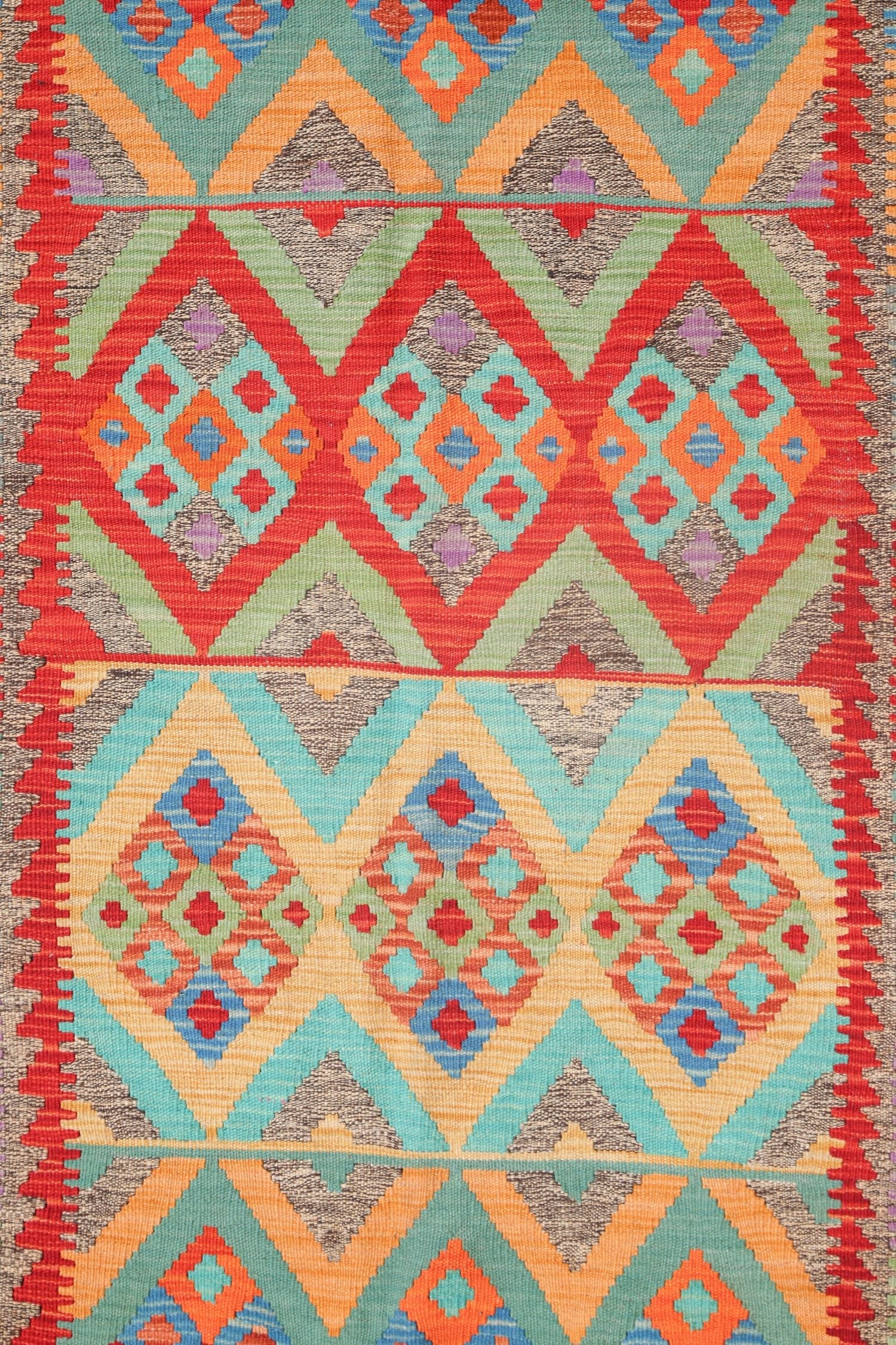 Uzbek Kilim Handwoven Tribal Rug, J72879