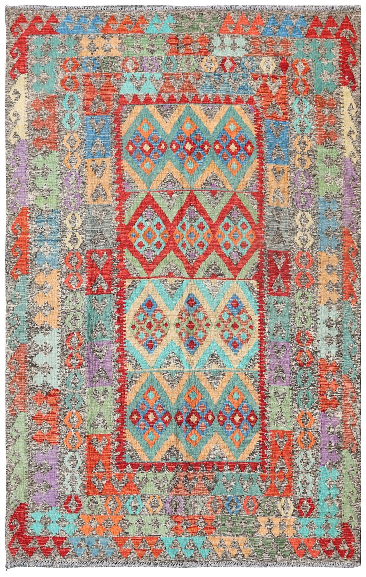 Uzbek Kilim Handwoven Tribal Rug