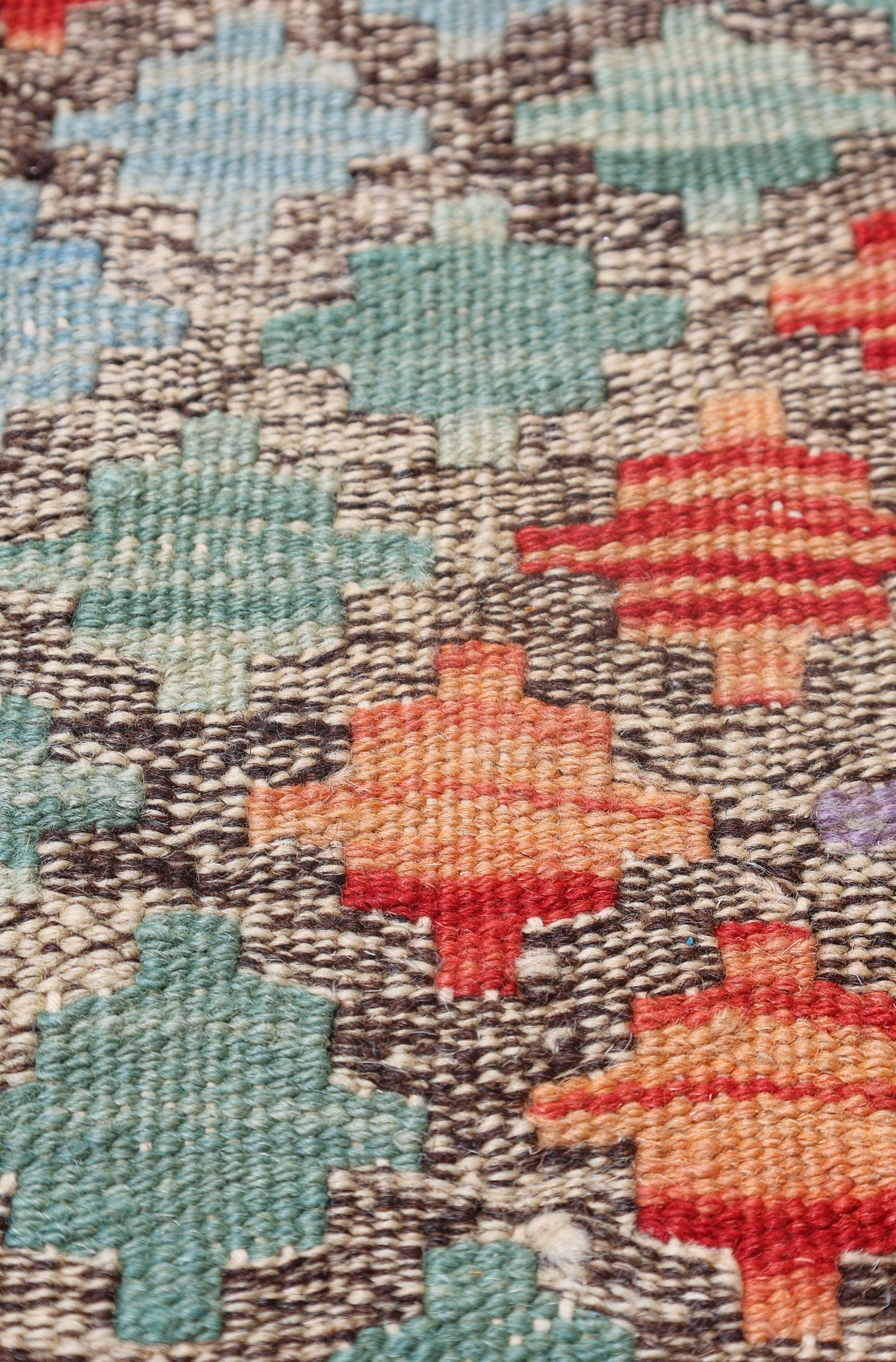 Uzbek Kilim Handwoven Tribal Rug, J72882