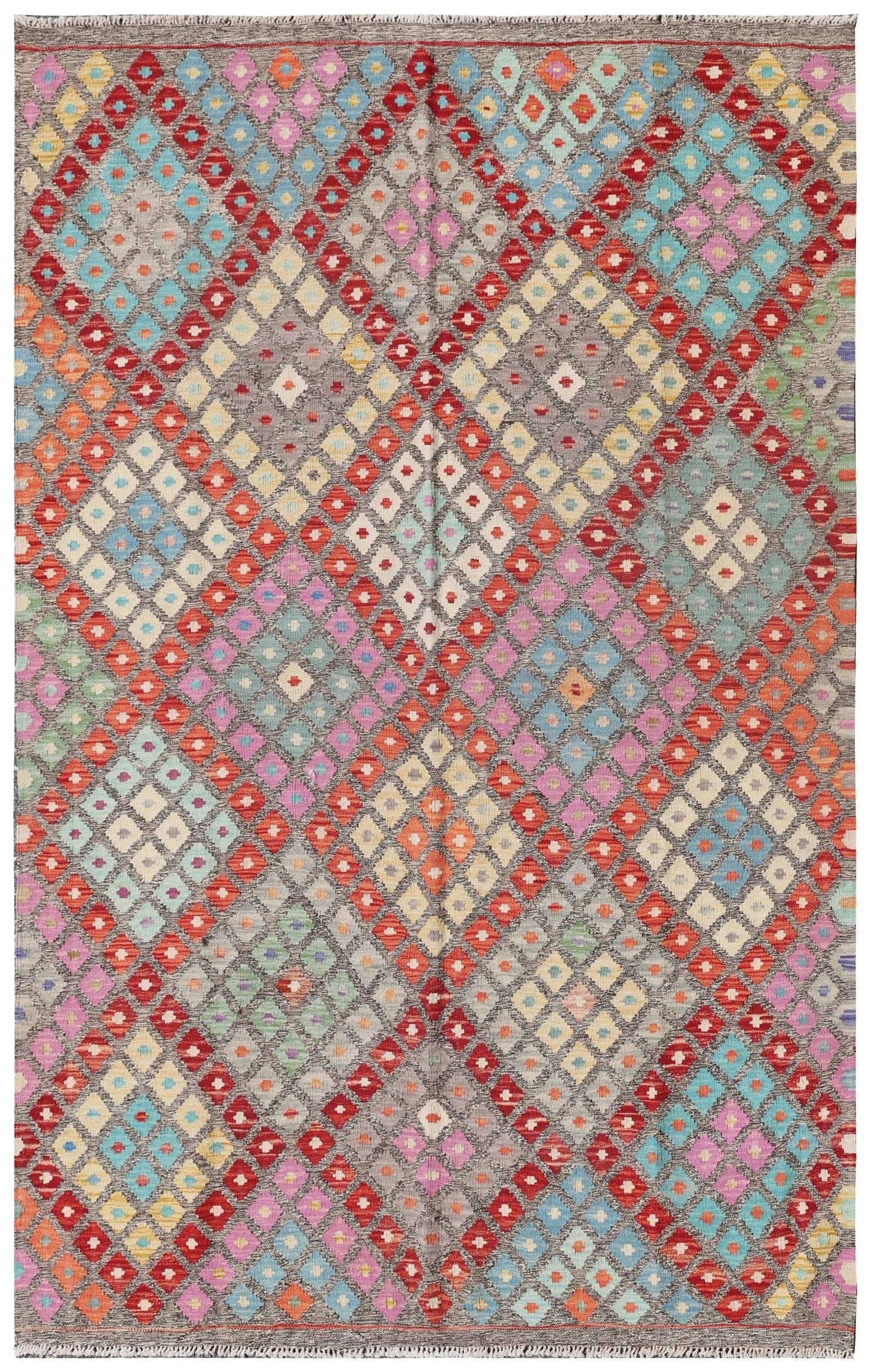 Uzbek Kilim Handwoven Tribal Rug