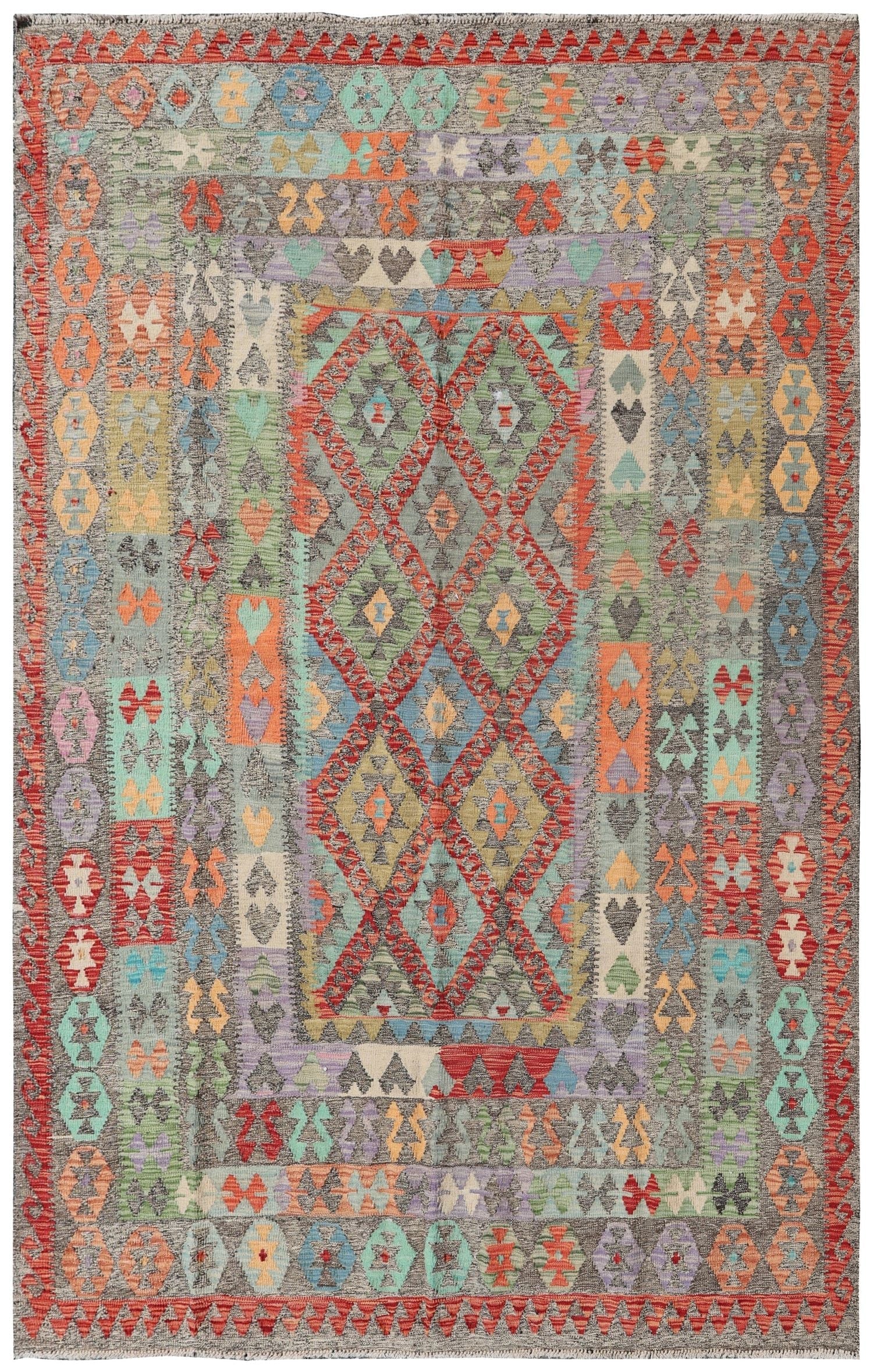 Uzbek Kilim Handwoven Tribal Rug