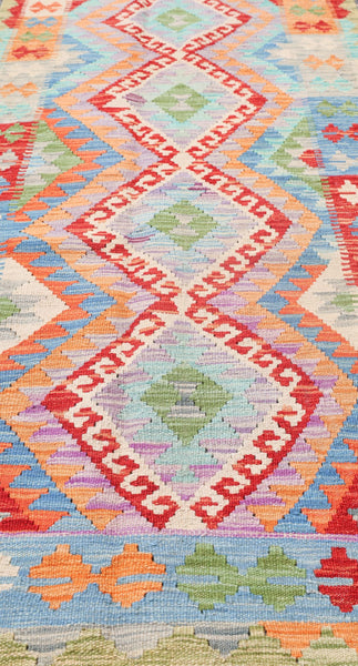 Uzbek Kilim Handwoven Tribal Rug, J72885