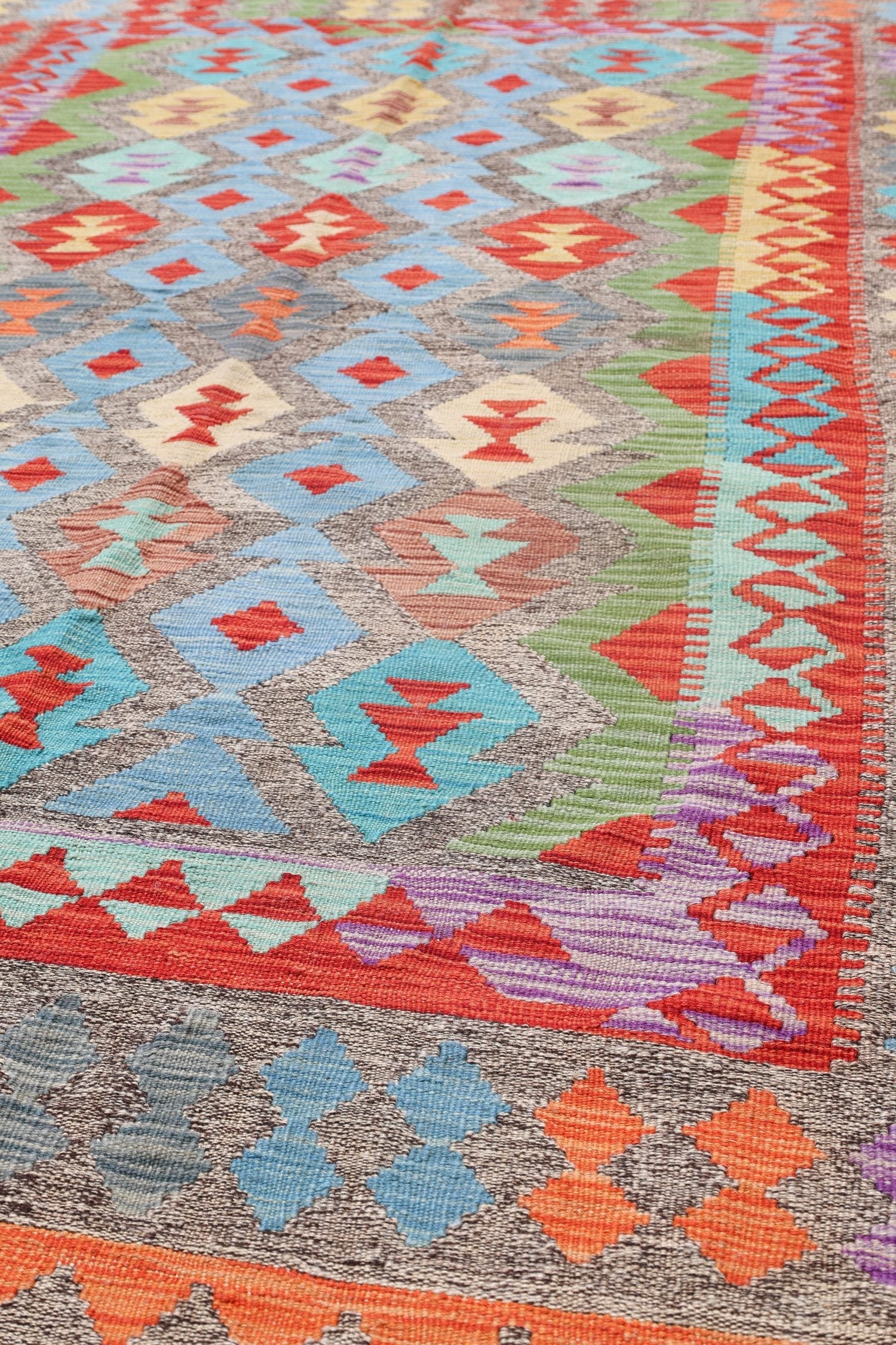 Uzbek Kilim Handwoven Tribal Rug, J72886