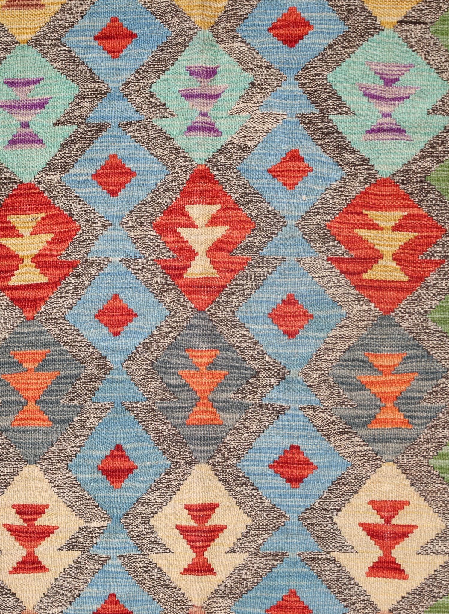 Uzbek Kilim Handwoven Tribal Rug, J72886