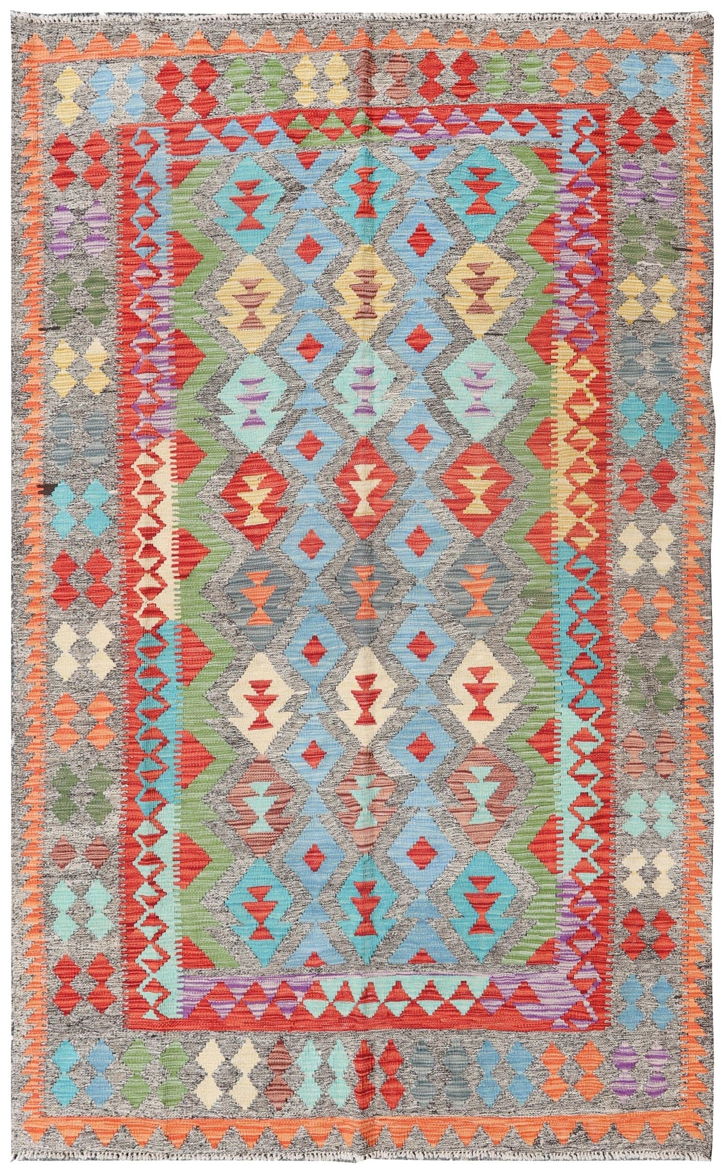 Uzbek Kilim Handwoven Tribal Rug