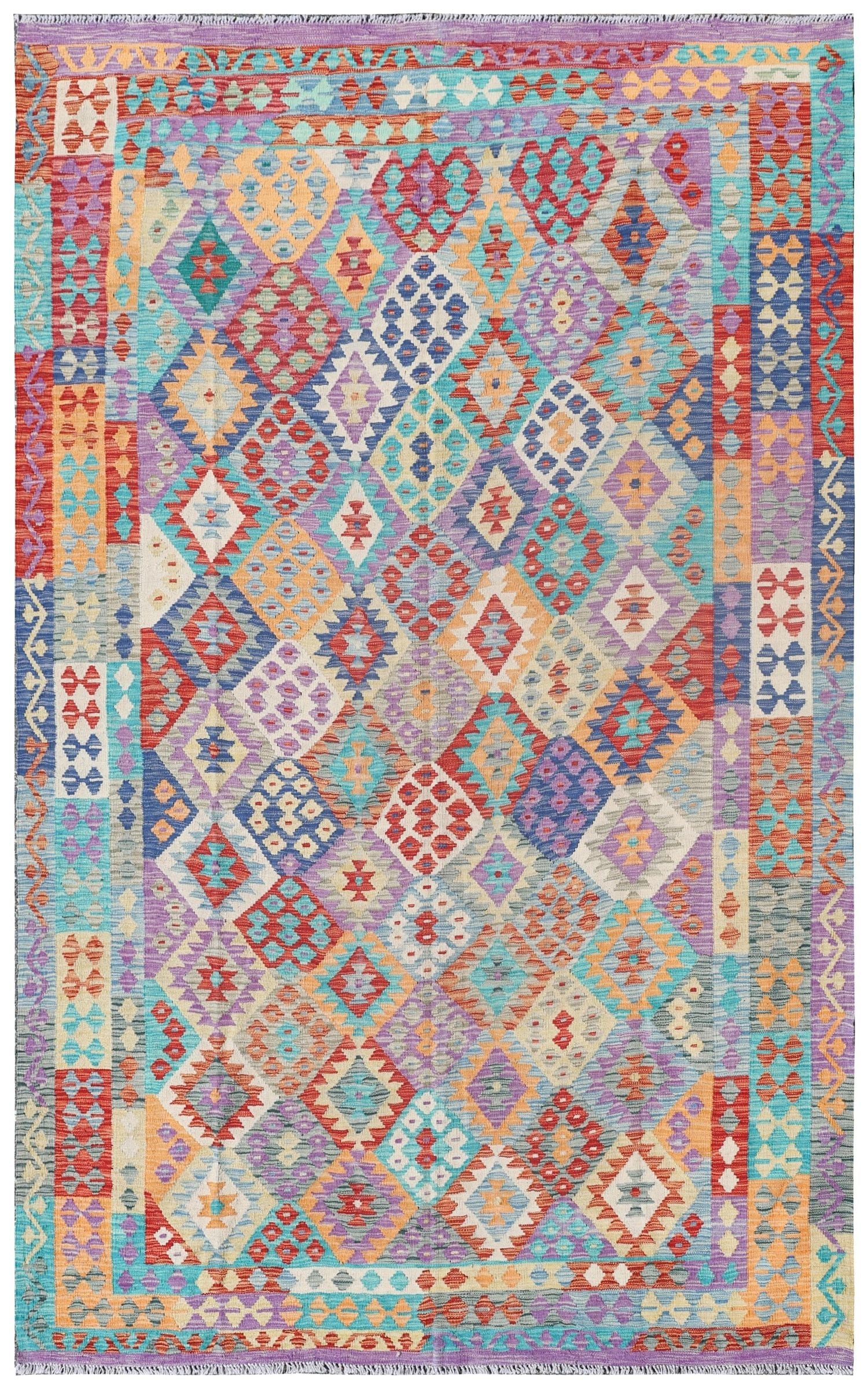 Uzbek Kilim Handwoven Tribal Rug