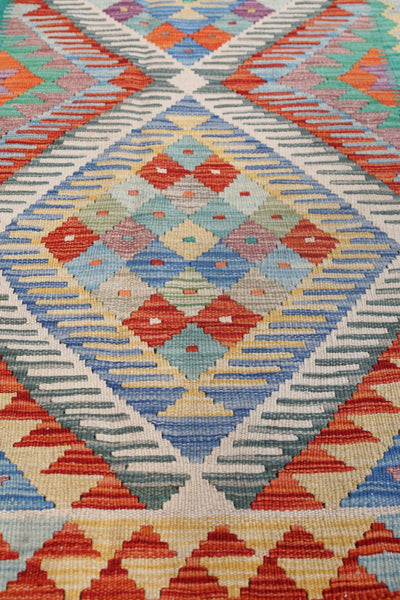 Uzbek Kilim Handwoven Tribal Rug, J72889