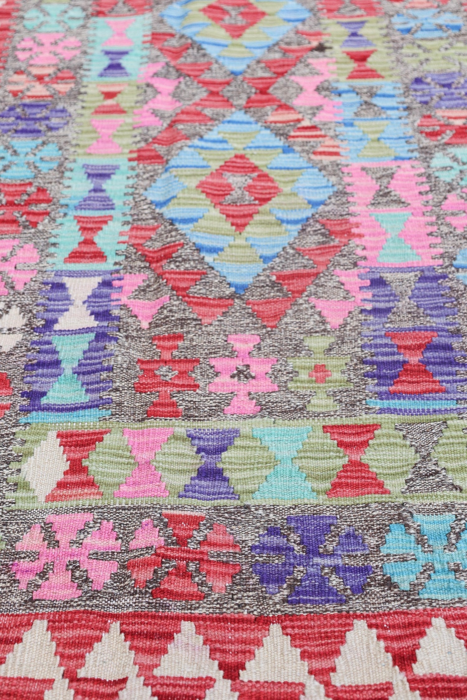 Uzbek Kilim Handwoven Tribal Rug, J72890