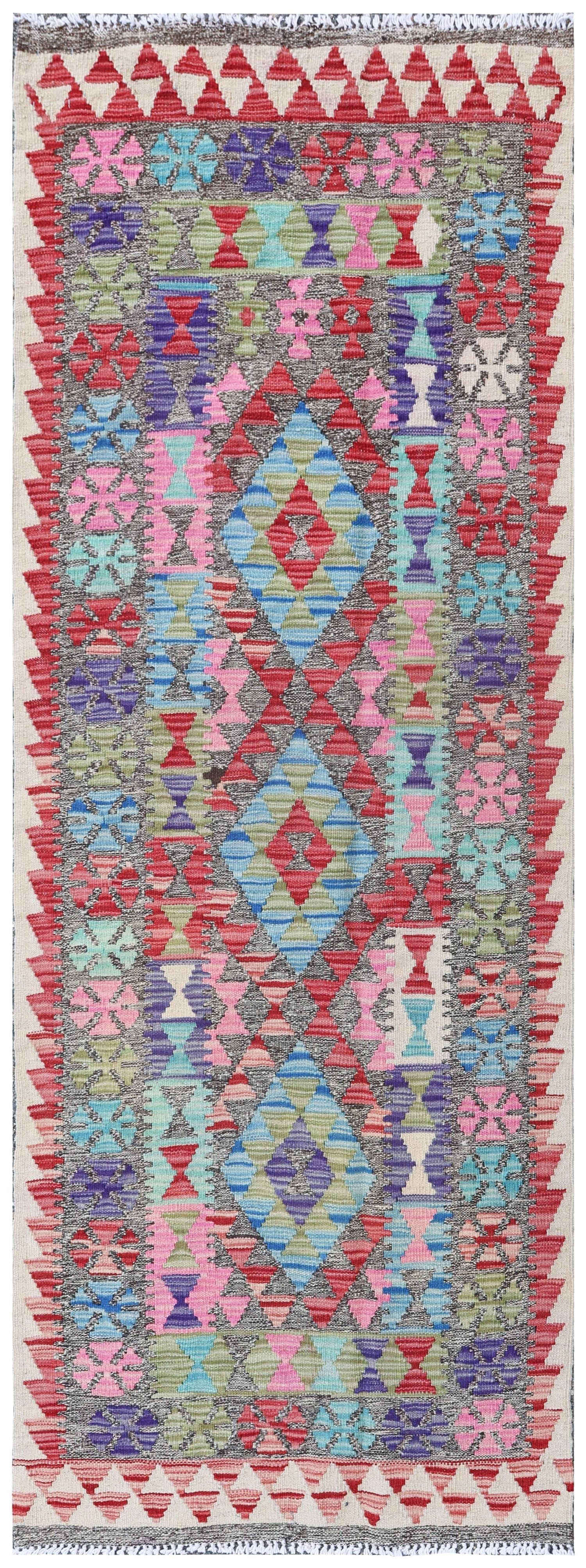 Uzbek Kilim Handwoven Tribal Rug