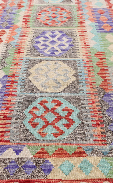 Uzbek Kilim Handwoven Tribal Rug, J72893