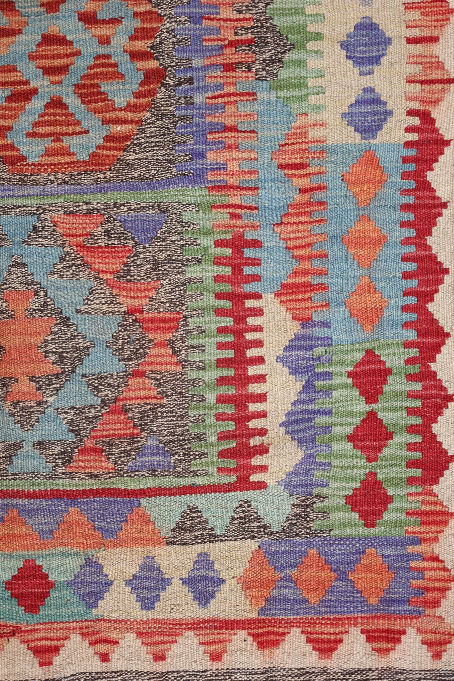 Uzbek Kilim Handwoven Tribal Rug, J72893