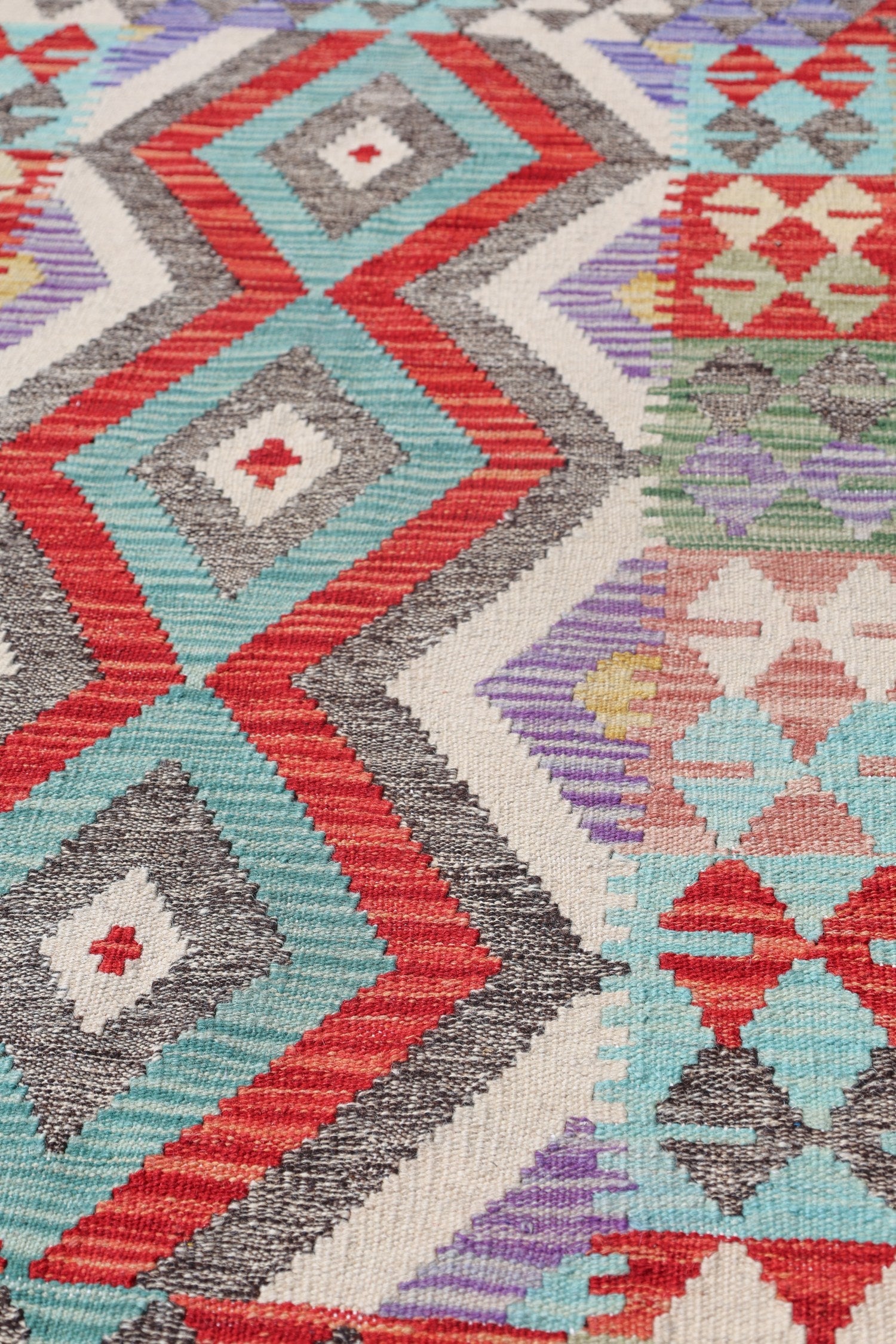 Uzbek Kilim Handwoven Tribal Rug, J72895