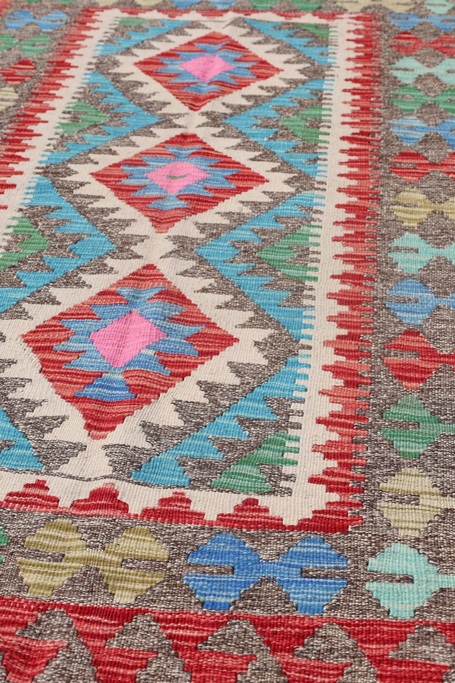 Uzbek Kilim Handwoven Tribal Rug, J72897