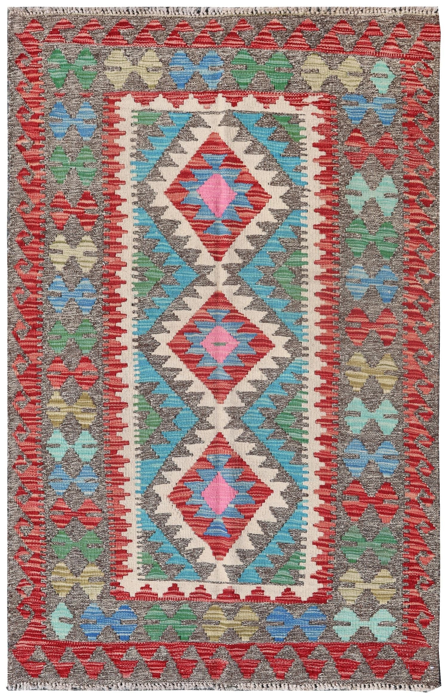 Uzbek Kilim Handwoven Tribal Rug