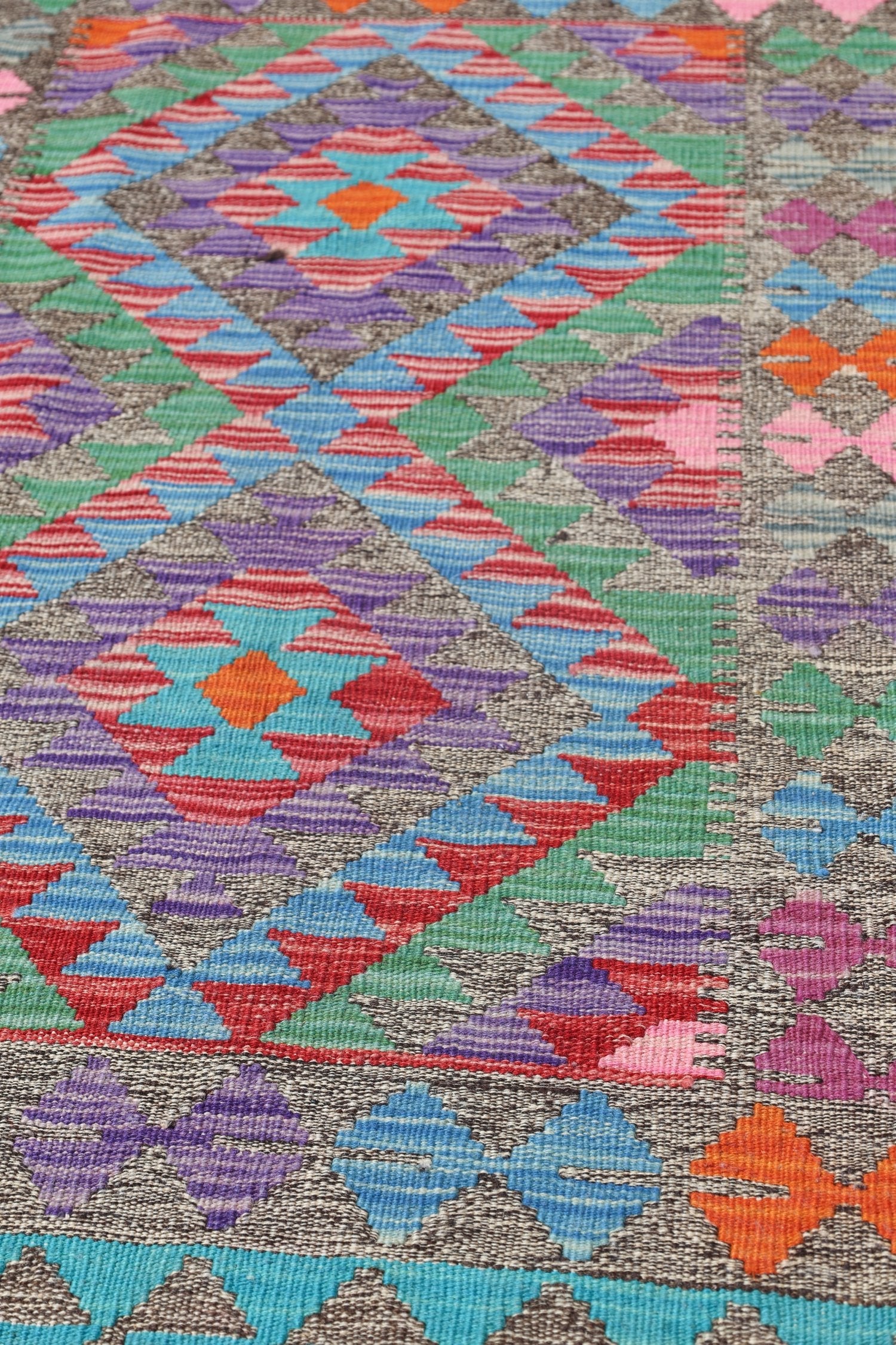 Uzbek Kilim Handwoven Tribal Rug, J72899