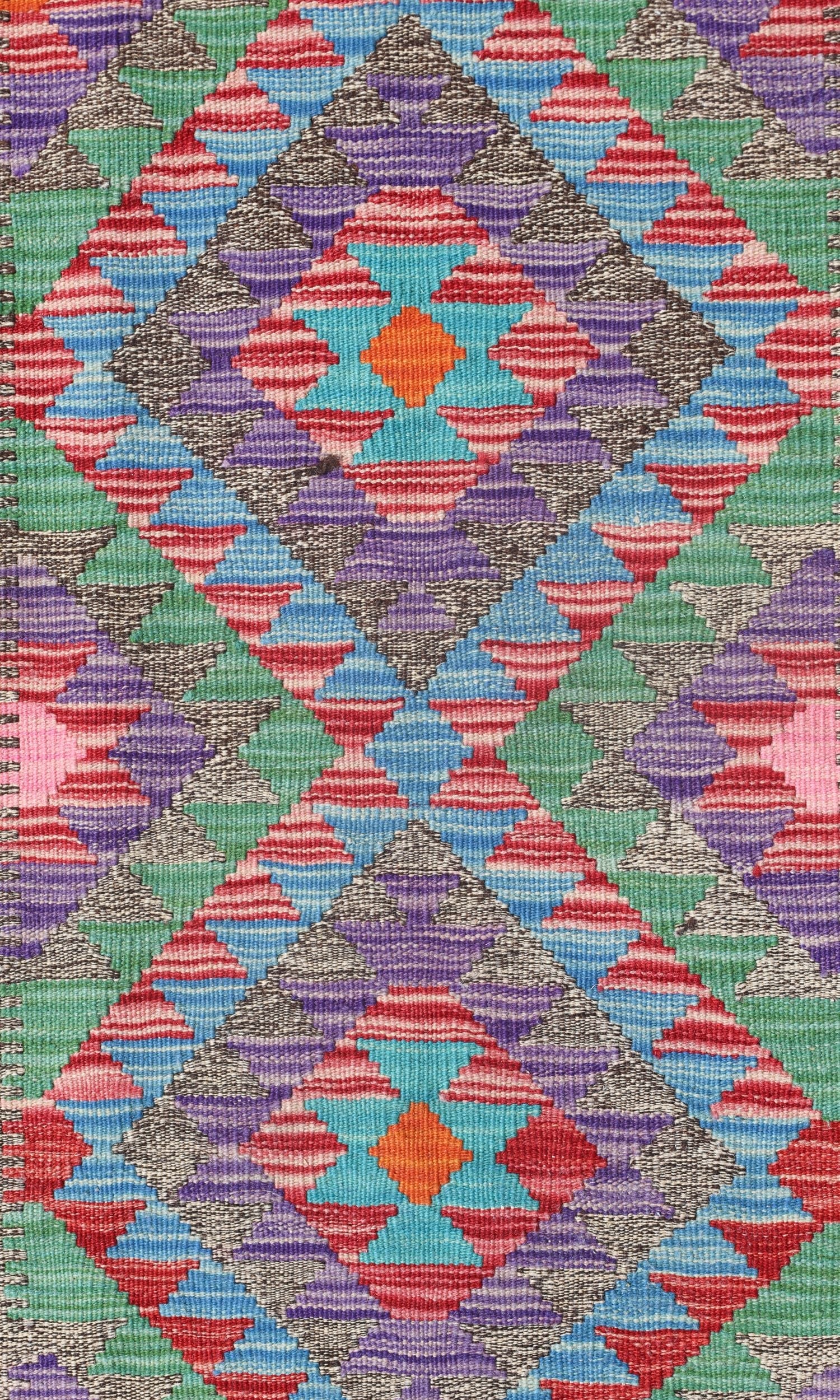 Uzbek Kilim Handwoven Tribal Rug, J72899