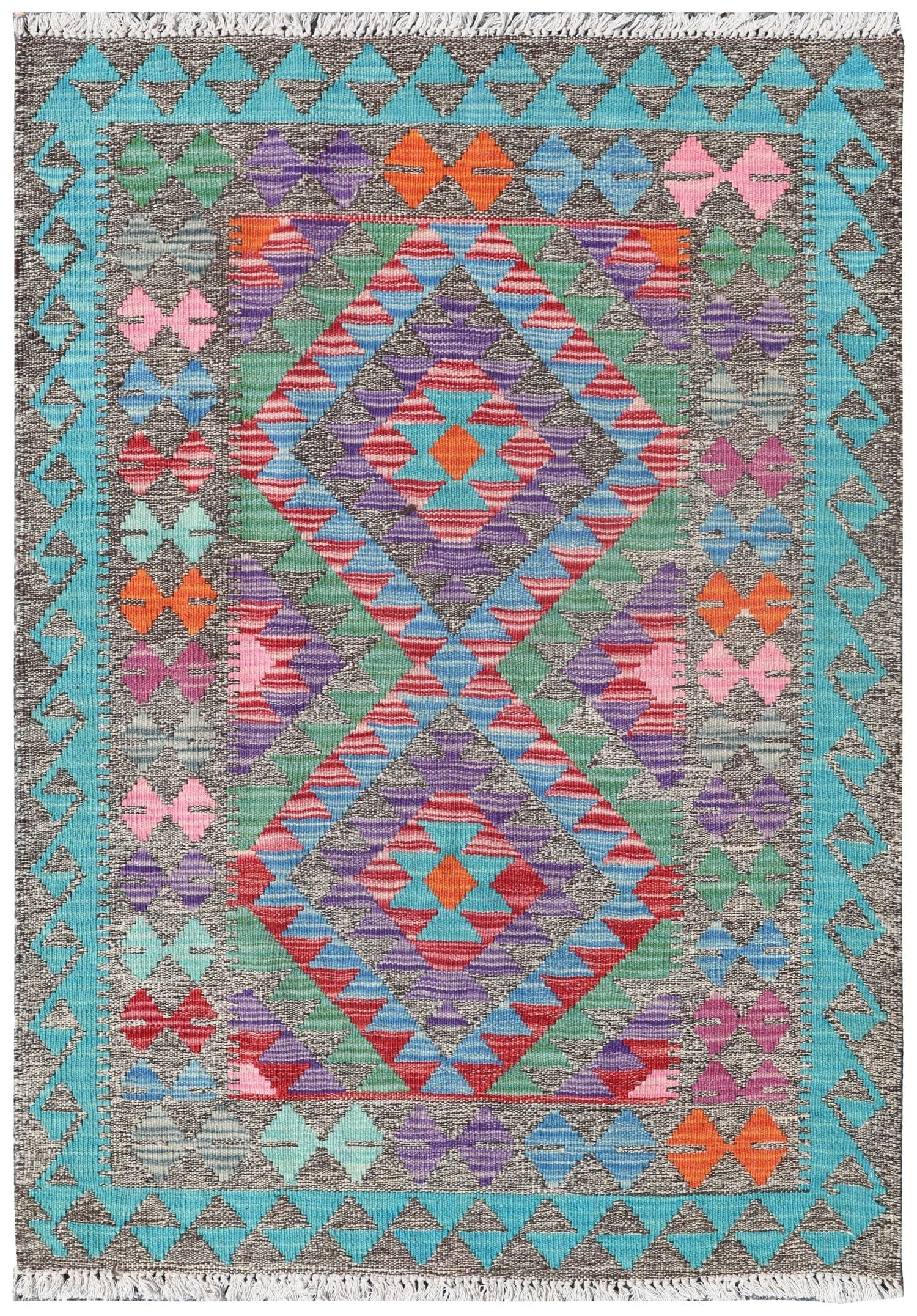 Uzbek Kilim Handwoven Tribal Rug