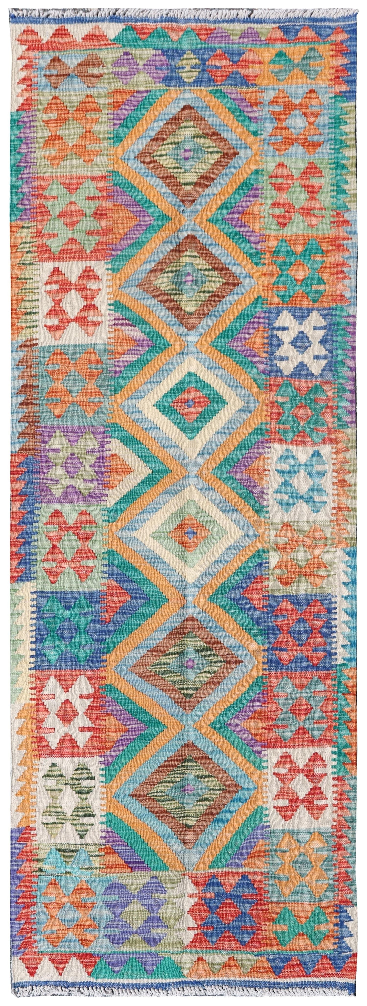 Uzbek Kilim Handwoven Tribal Rug