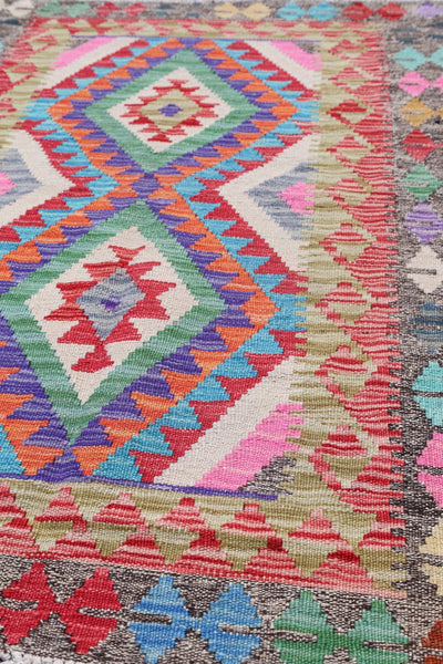 Uzbek Kilim Handwoven Tribal Rug, J72901