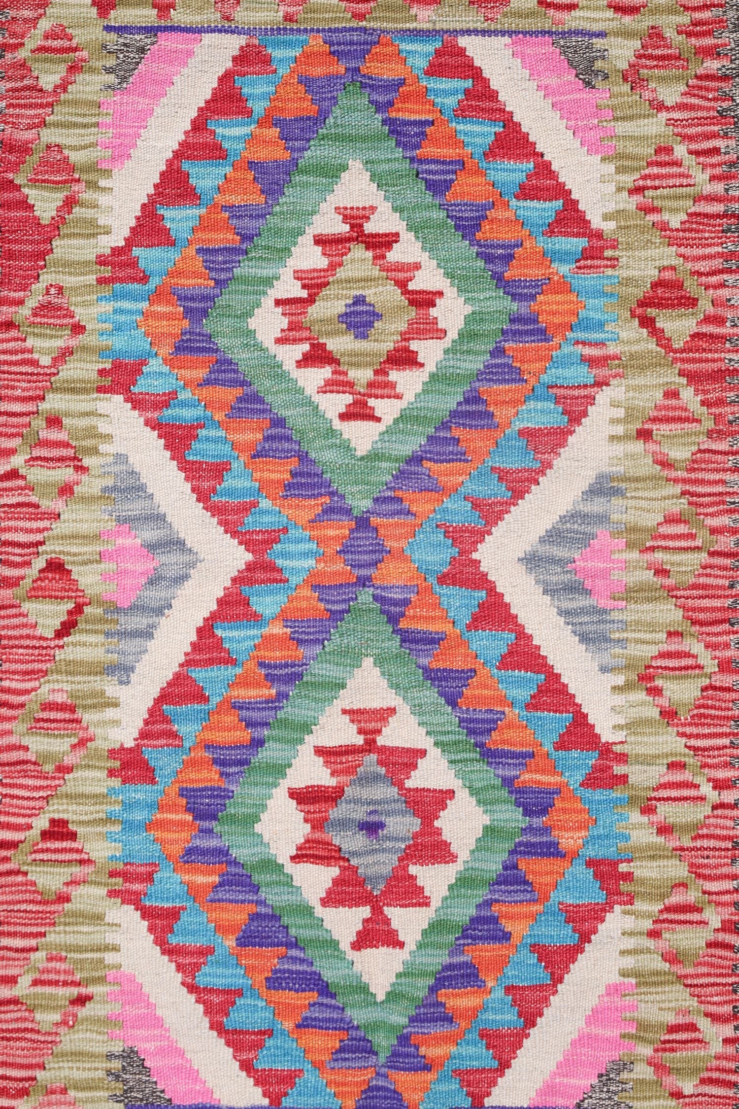 Uzbek Kilim Handwoven Tribal Rug, J72901