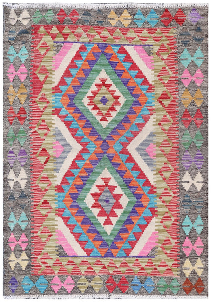 Uzbek Kilim Handwoven Tribal Rug