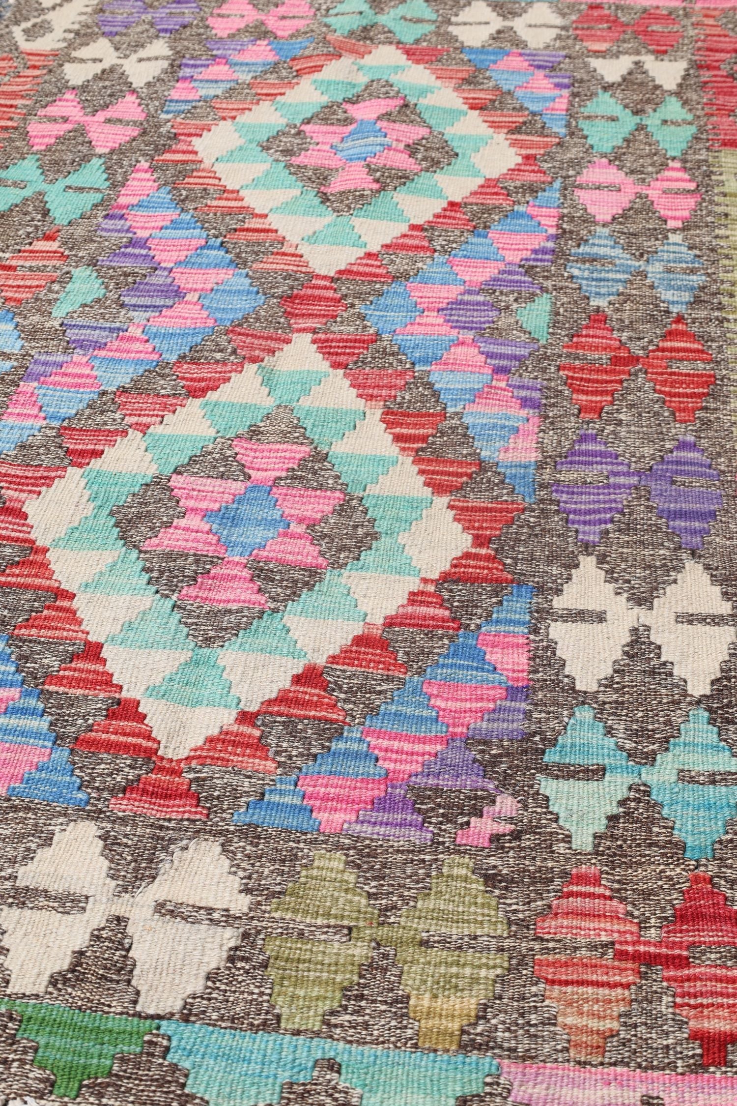 Uzbek Kilim Handwoven Tribal Rug, J72904