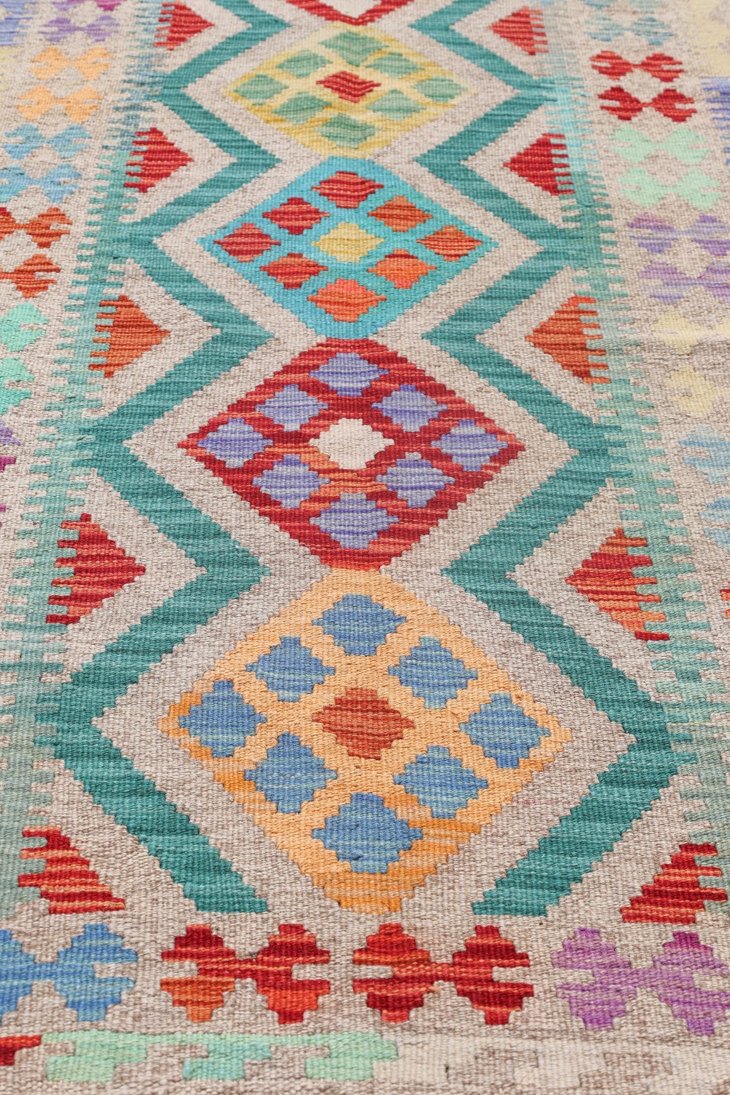 Uzbek Kilim Handwoven Tribal Rug, J72905