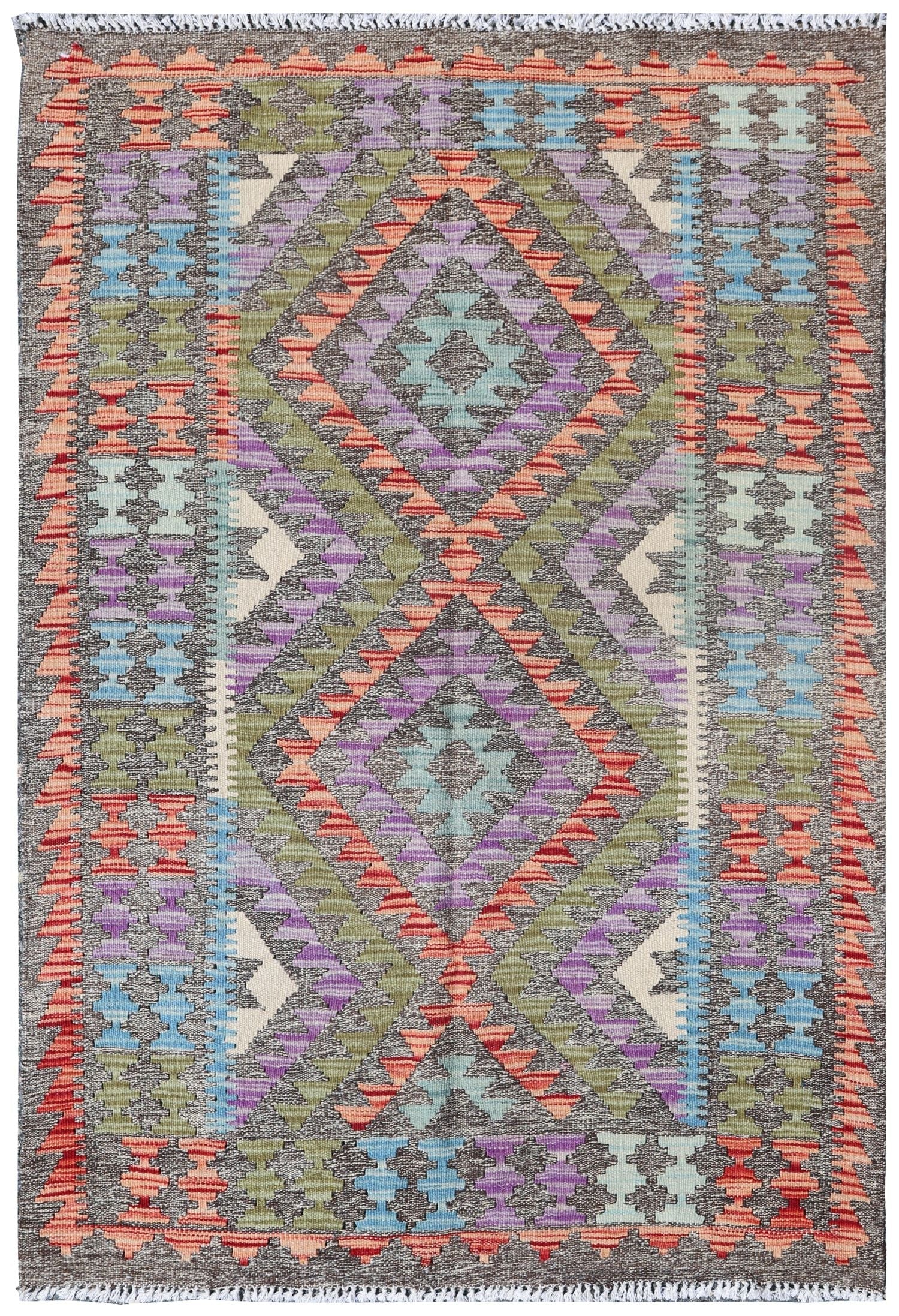 Uzbek Kilim Handwoven Tribal Rug