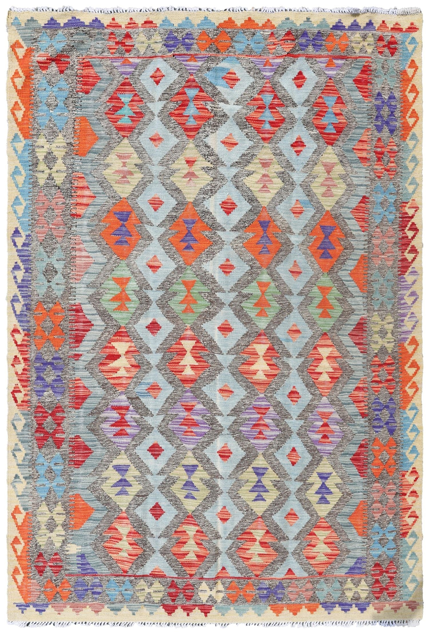 Uzbek Kilim Handwoven Tribal Rug