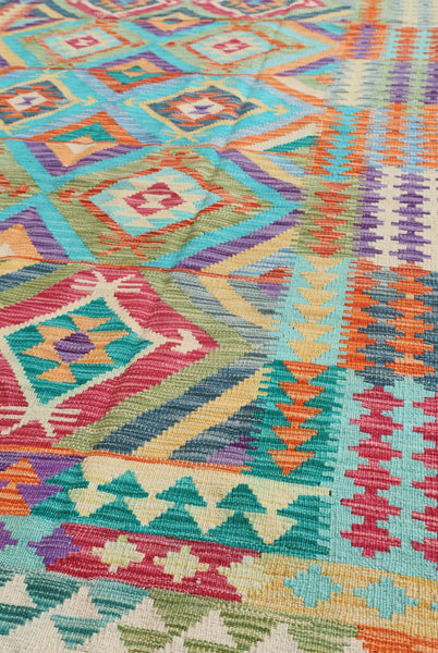 Uzbek Kilim Handwoven Tribal Rug, J72911