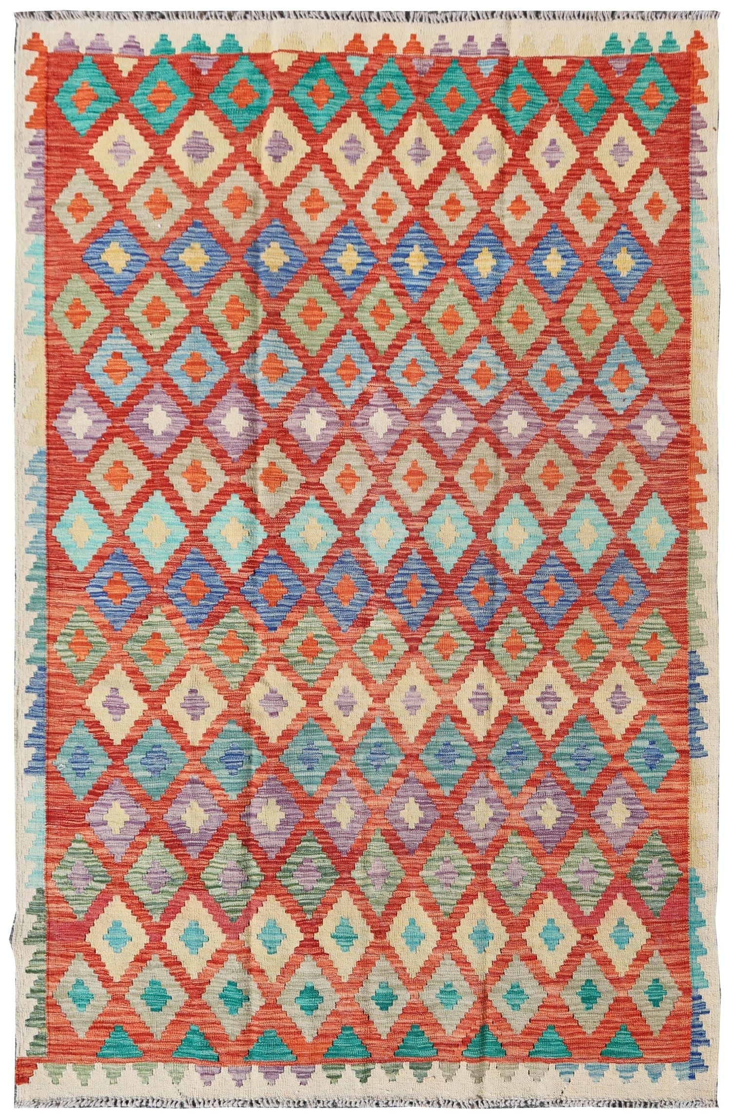 Uzbek Kilim Handwoven Tribal Rug