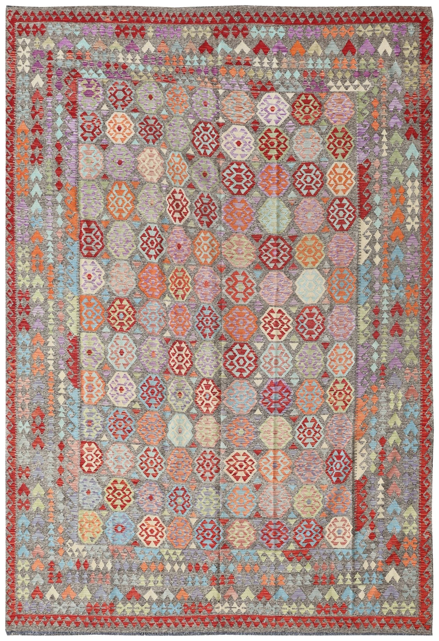 Uzbek Kilim Handwoven Tribal Rug