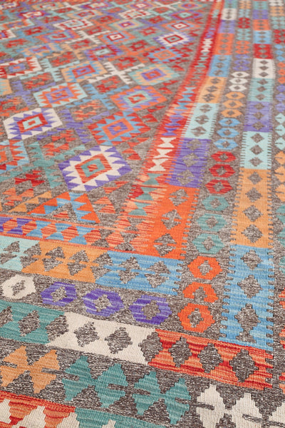 Uzbek Kilim Handwoven Tribal Rug, J72915