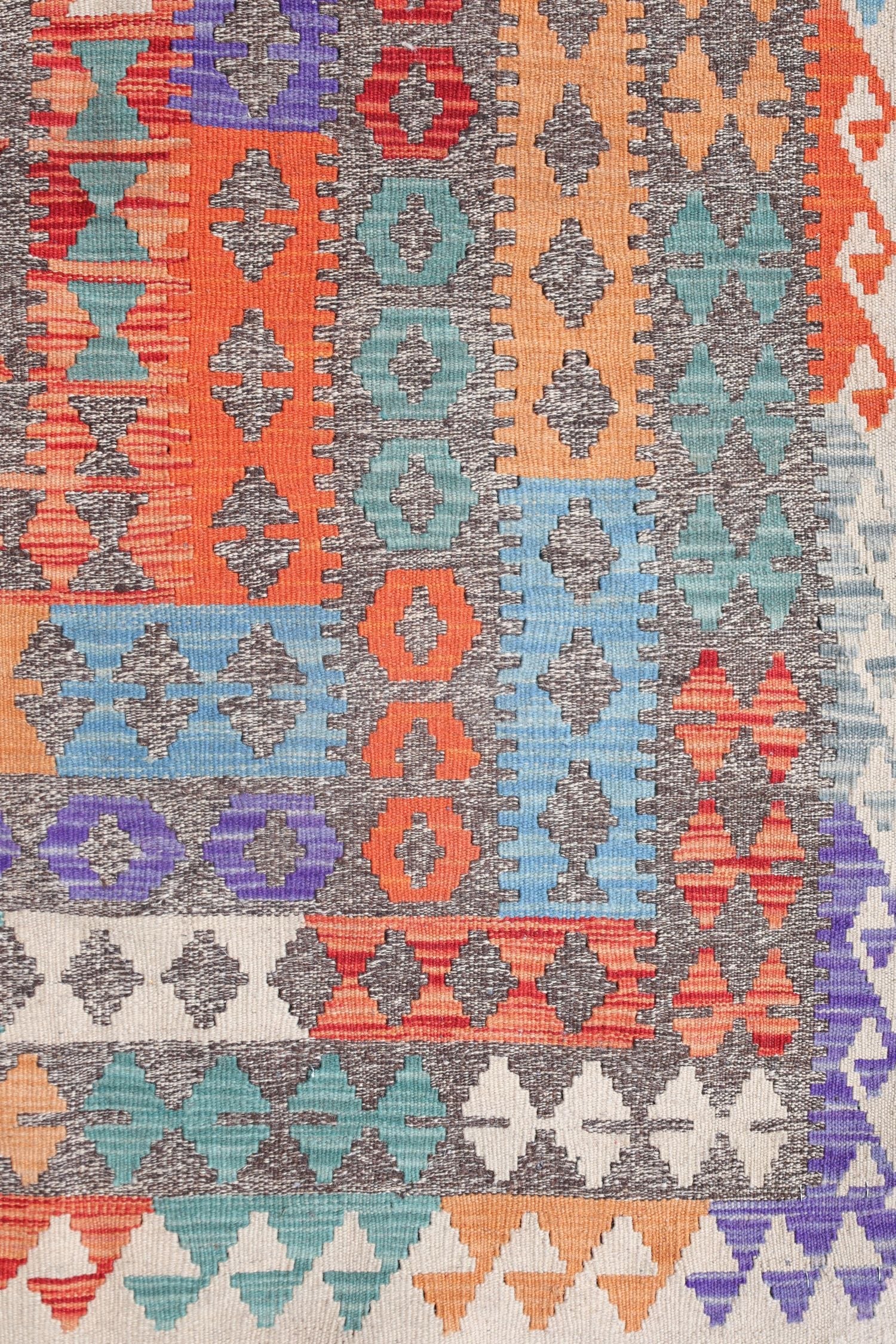 Uzbek Kilim Handwoven Tribal Rug, J72915