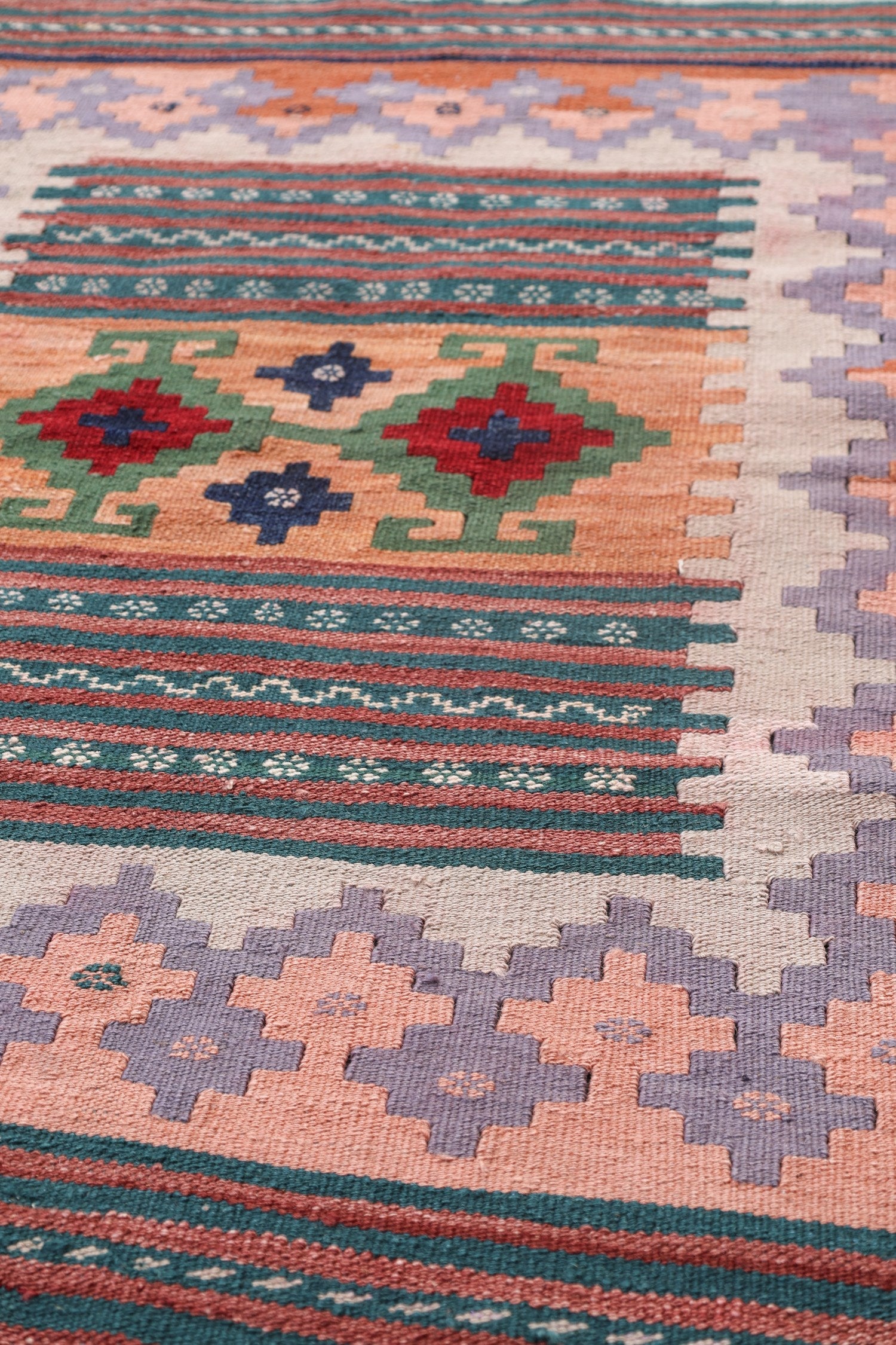 Uzbek Kilim Handwoven Tribal Rug, J72924