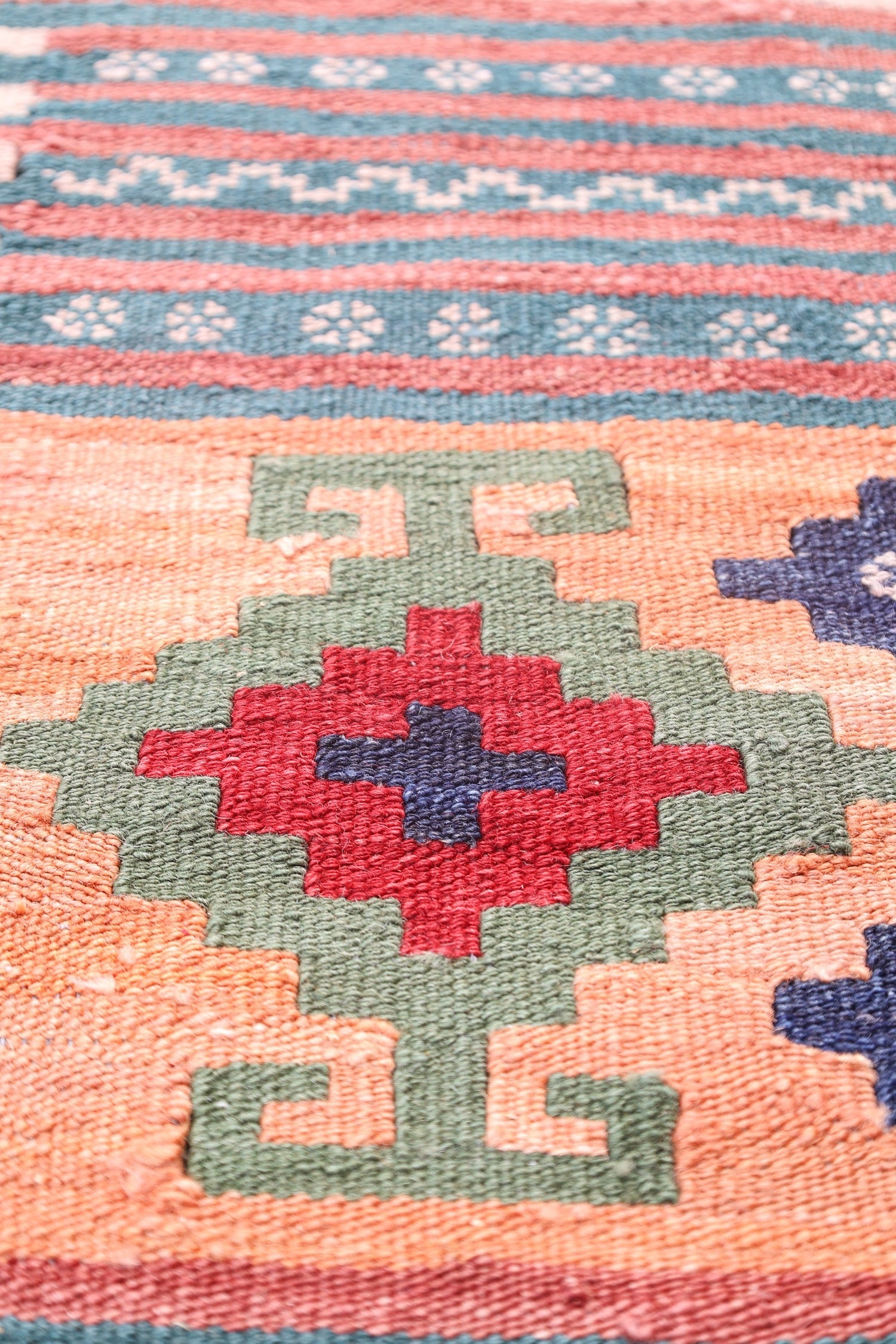 Uzbek Kilim Handwoven Tribal Rug, J72924