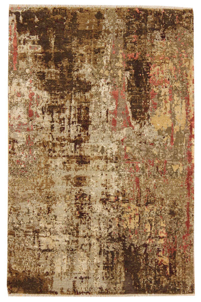 Patinated Look Handwoven Contemporary Rug