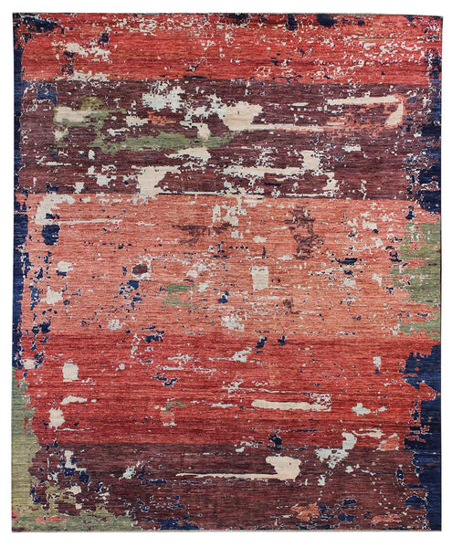 Patinated Look Handwoven Contemporary Rug