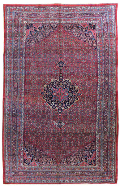 Antique Bijar Handwoven Traditional Rug