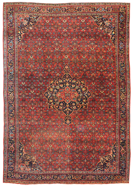 Antique Bijar Handwoven Traditional Rug