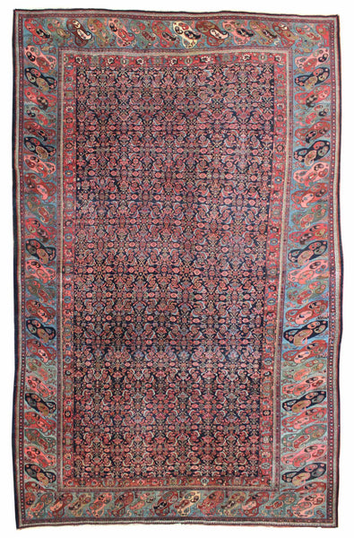 Antique Bijar Handwoven Traditional Rug