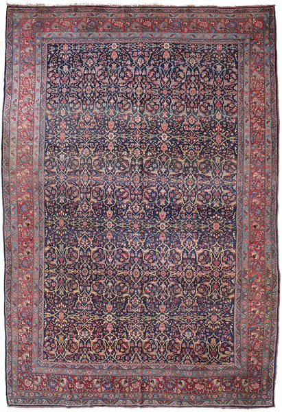 Antique Bijar Handwoven Traditional Rug