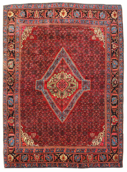 Antique Bijar Handwoven Traditional Rug