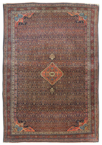 Antique Bijar Handwoven Traditional Rug