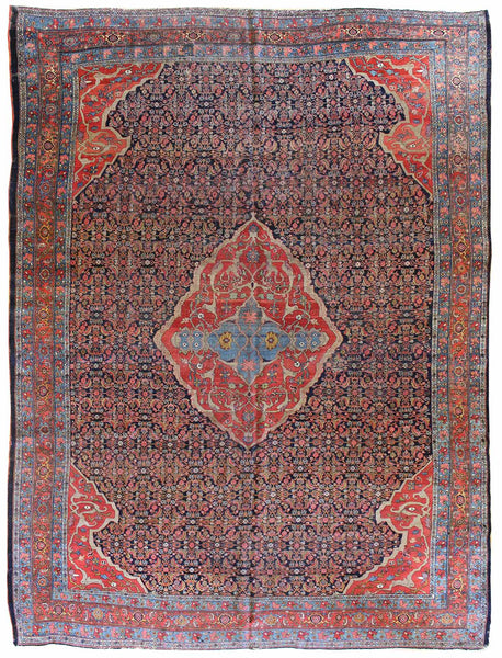 Antique Bijar Handwoven Traditional Rug