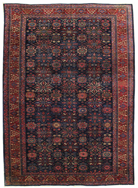 Antique Bijar Handwoven Traditional Rug