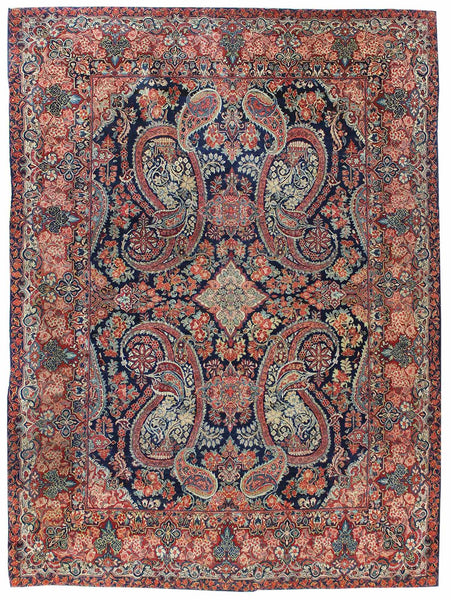 Antique Euro Sarouk Handwoven Traditional Rug