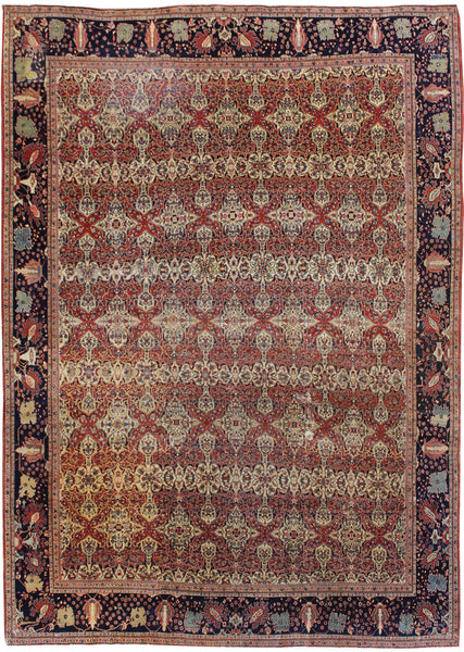 Antique Ferahan Sarouk Handwoven Traditional Rug